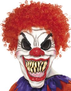 Nightmare Clown - Heldekkende Maske med Hår