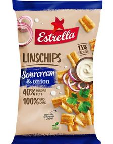 Estrella Linschips Sourcream & Onion Potetgull 110 gram - Vegansk
