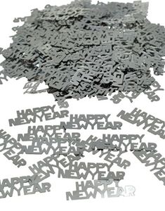 Sølvfarget Happy New Year Bordkonfetti