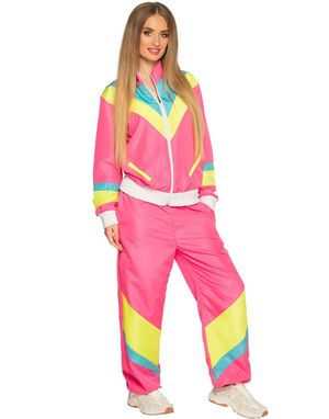 B-VARE! Neon Rosa 80-talls Grilldress med Lommer til Dame - Strl S