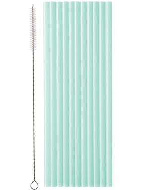 12 stk Mintfarget Gjenbrukbare Sugerør 23 cm