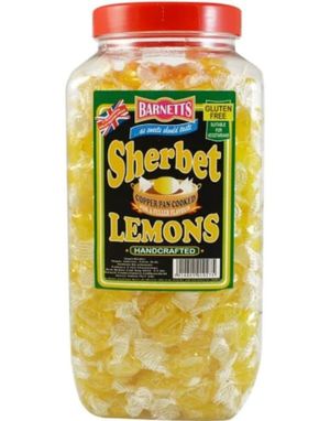 3 kg Barnetts Sherbet Lemons - KJEMPESTOR Boks med Sitronsorbet Sukkertøy