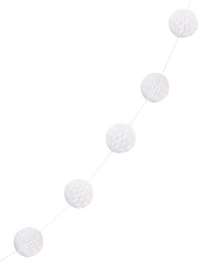 Hvitt Honeycomb Girlander 213 cm