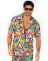 Blomstrete Hawaii Skjorte med Hodeskaller - L/XL