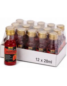 12 stk NATCO Strawberry Flavouring Essence - Jordbær Essens - Hel Pakke 12x28 ml (India)