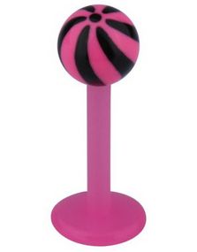 Candy Stripes Labret - Rosa/Svart - Strl 1,2x8x4mm