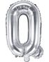 Sølvfarget Bokstavballonger A-Z - 35 cm