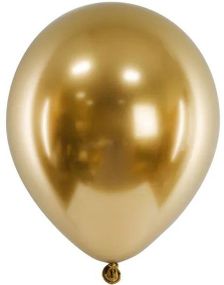 5 stk Glossy Mirror Gullfargede Ballonger 46 cm
