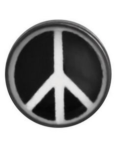 Peace Hvit/Sort - Dermal Anchor 4 mm Kule med 1,2 mm gjenger