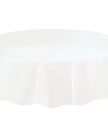 Hvit Rund Plastduk 213 cm