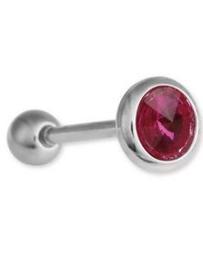 Single Pink Diamond - Tungepiercing