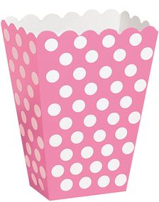 8 stk Polka Dots Beger i Rosa og Hvit