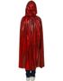 Rød Metallisk Kappe med Hette