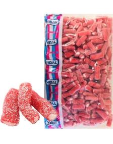 1 kg Vidal Sour Strawberry Mini Pencils - Sure Små Jordbærstenger med Fyll