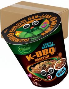 1787097600_18 stk Sweet and Savory K-BBQ Ramyun - Koreansk BBQ - BIBIGO - Hel Eske 784 gram (Korea)