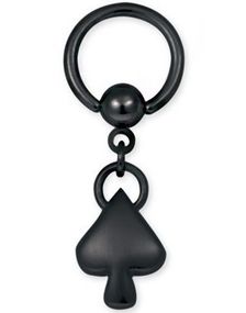 Black Haning Spade BCR Piercing - Strl 1.6 x 10 mm
