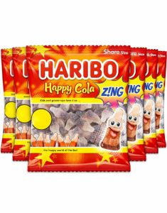 12 stk Haribo Happy Cola Z!NG - Fizzy Vingummi Colaflasker - Hel Eske 1,68 kg