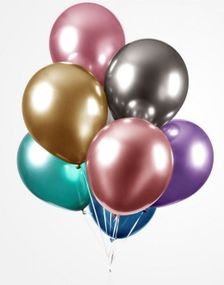 100 stk 13 cm MEGAPACK - Glossy Ballonger i Forskjellige Farger
