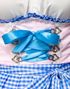 Lys Rosa Luksus Dirndl-Oktoberfestkjole i Luksuskvalitet med Rutete Forkle