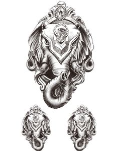 Elephants Third Eye - 3 stk Tatoveringer (Fake Tattoo)