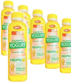 1801872000_120 stk OKF Farm's Yogurt Pineapple - Drikkeyoghurt med Ananassmak - Hel Eske 20x350 ml (Korea)