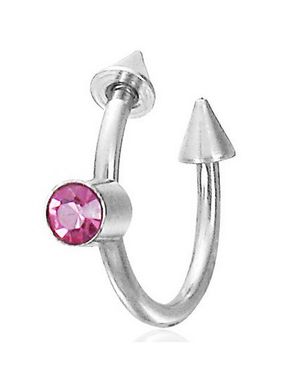 Øyenbrynspiercing med Spike Kuler & Rosa Sten - 1,2 x 10 mm