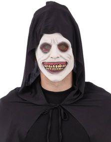 Hvit Smilende Demon Latex Ansiktsmaske