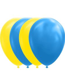 10 stk 30 cm - Gule og Blå Ballonger