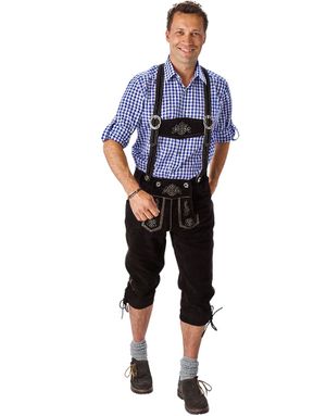 Autentisk Svart Lederhosen i 100% Kvalitetskinn 