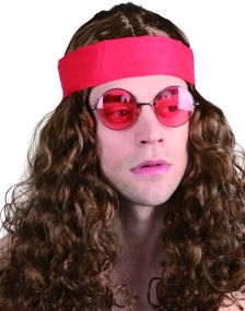 Brun Hippie Parykk med Krøller