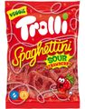 Trolli Spaghettini Sour Strawberry - Sure Jordbærsnører 100 gram