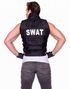 Svart SWAT Vest og Hansker - Herrekostyme Onesize