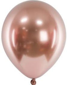 5 stk Glossy Mirror Rose Gullfargede Ballonger 46 cm