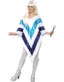 80's Super Trooper Poncho Kostyme til Dame - Onesize