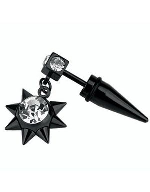 Hanging Diamond Star - Svart Fake Piercing