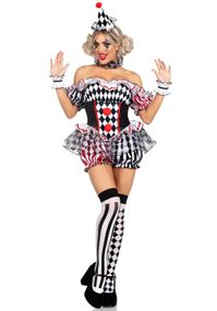 Darling Harlequin - Harlekin/Klovnekostyme til Dame