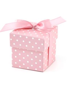 10 stk Baby Rosa Gaveesker med Bånd 5x5 cm