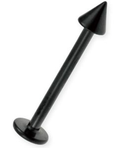 Svart PVD Basic Labret med Spike Kule