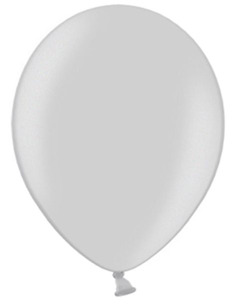 100 stk 13 cm - MEGAPACK - Metallisk Sølvfarget Ballonger