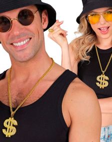 Strass Dollar - Gullfarget Smykke med Bling