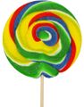 Rainbow Swirl Pops - Stor Rund Regnbuefarget Kjærlighet - Candy Realms 125 gram