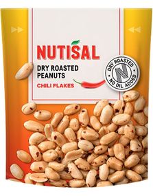 Nutisal Dry Roasted Peanuts Chili Flakes - Ristede Peanøtter 175g