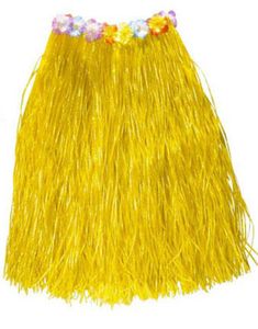 Hawaii Hula Skjørt m/Blomster - 75 cm Gul 