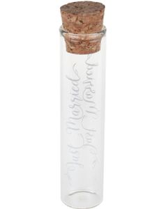 48 stk Just Married Glassrør m/Kork 10 cm