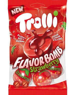 Trolli Flavour Bomb Strawberry - Gelegodteri med Jordbærsmak 75 gram