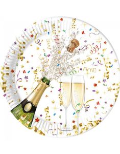 8 stk Papptallerkener 23 cm - Partytime