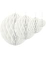 Hvit Honeycomb Ball VELG STØRRELSE 10-40 cm