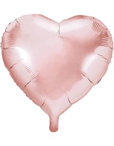 Stor Hjerteformet Rosegullfarget Folieballong 61 cm
