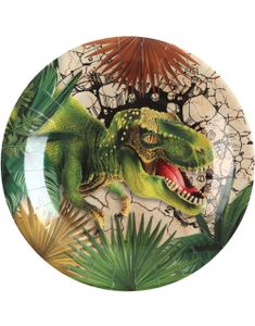 10 stk Papptallerkener 23 cm - Dinosaur Fest
