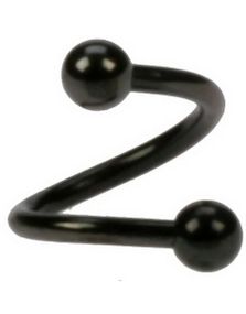 Twister - 1,2 x 8 mm Svart Øyenbrynspiercing